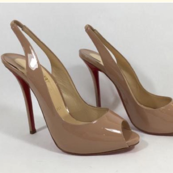 Christian Louboutine Nude 120 Slingback Pumps - Picture 5 of 16